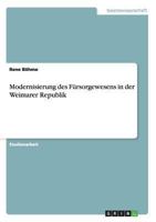 Modernisierung des Fürsorgewesens in der Weimarer Republik 3640210395 Book Cover