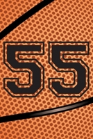 55 Journal: A Basketball Jersey Number #55 Fifty Five Notebook For Writing And Notes: Great Personalized Gift For All Players, Coaches, And Fans (Black Dimple Seam Ball Print) 1711774030 Book Cover