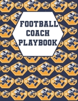 Football Coach Playbook: A Coaching Planner with Undated Monthly Calendars, To Do Pages, Player Roster, Game Stats, Field Pages, and Lined Notes-Footbal Player Pattern 1089934270 Book Cover