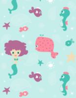 College Ruled Notebook: Mermaid Under The Sea College Ruled Notebook 100 pages Notebook for Girls 8 x 11.5 Standard College Ruled Notebook for Girls 1691709603 Book Cover