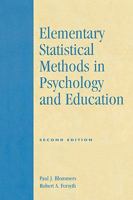 Elementary Statistical Methods in Psychology and Education 0819126845 Book Cover