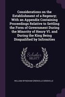 Considerations on the Establishment of a Regency 0548690774 Book Cover