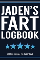 Jaden's Fart Logbook Farting Journal For Gassy Guys: Jaden Name Gift Funny Fart Joke Farting Noise Gag Gift Logbook Notebook Journal Guy Gift 6x9 1707950644 Book Cover