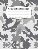 Composition Notebook: Wide Ruled, 60 Sheets/120 Pages, 7.44" x 9.69 Gray Military Camouflage 107755088X Book Cover