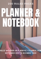 2019 to 2020 Monthly Planner and Notebook: 200 ruled pages 1694964396 Book Cover
