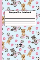Composition Notebook: Cute Woodland Creatures Bike Riding 1687370737 Book Cover