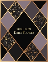 2020-2021 Daily Planner: Luxury Gold and Black Marble Diamond Print Cover 12 Month Calendar Planner Large 8x11 Weekly and Monthly Agenda Planner Organizer Gift for Women 1706198442 Book Cover