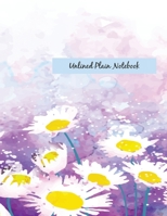 Unlined Plain Notebook: Illustrated Hand Painted White Roses, Large Blank Notebook, Plain Notebook / Journal, for your Dairies, Notes 110 pages Perfect Size 8.5x11 169263898X Book Cover