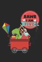 Rawr - I am five: diary, notebook, book 100 lined pages in softcover for everything you want to write down and not forget 1691121355 Book Cover