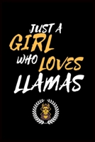 Just A Girl Who Loves LLAMAS: Blank Line Journal Notebook For LLAMA Lovers 1679879081 Book Cover