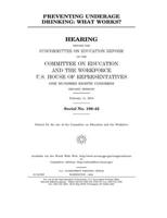 Preventing underage drinking: what works? 1674146272 Book Cover