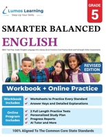 Sbac Test Prep: Grade 5 English Language Arts Literacy (Ela) Common Core Practice Book and Full-Length Online Assessments: Smarter Balanced Study Guide 1940484774 Book Cover