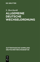 Allgemeine Deutsche Wechselordnung 3112666690 Book Cover