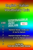 English - Italian Vocabulary Quiz - Match the Words - Volume 1 B0BKCB2TPB Book Cover