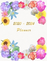 2020 - 2024 - Five Year Planner: Agenda for the next 5 Years - Monthly Schedule Organizer - Appointment, Notebook, Contact List, Important date, Month's Focus, Calendar - 60 Months - Elegant Flower De 1702040054 Book Cover