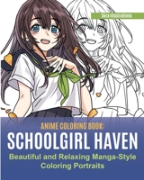 Anime Coloring Book : School Girl Haven. Beautiful and Relaxing Manga-Style Coloring Portraits 1951725654 Book Cover