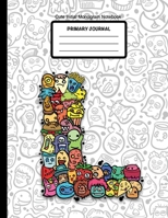 Cute Initial Monogram Notebook Primary Journal: Grades K-2, Letter L Cartoon Monsters, 100 Page Wide Ruled Composition Notebook for Kindergarten, 8.5 x 11 1711890723 Book Cover