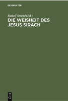 Die Weisheit Des Jesus Sirach: Mit Einem Hebräischen Glossar 3112379438 Book Cover