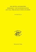 Die Mittelassyrischen Personen- Und Rationenlisten Aus Tall Seh Hamad/Dur-Katlimmu 3447102438 Book Cover