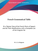 French Grammatical Table 1104057204 Book Cover