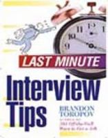 Last Minute Interview Tips (Last Minute Series) 156414240X Book Cover