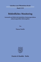 Behordliches Monitoring: Systematik Und Effektivitat Behordlicher Monitoringverfahren Anhand Ausgewahlter Referenzgebiete (German Edition) 3428191641 Book Cover