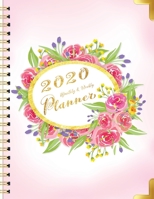 2020 Monthly and Weekly Planner: Twelve Month Calendar (January to December 2020) with Luxury Sweet Pink Rose in Horizontal Oval Golden Border Cover ... Weekly and Daily Tracker (12 Month Planner) 1692292196 Book Cover