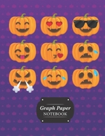 Graph Paper Notebook: Pumpkin Emoji Grid Paper Quad Ruled 5 Squares Per Inch Large Graphing Paper For Math Science 8.5 By 11 108931325X Book Cover