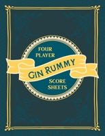 Gin Rummy Score Sheets: A book of scoresheets: Perfect for scorekeeping: Blue and yellow retro style cover 1654603929 Book Cover