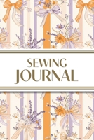 Sewing Journal (Orange and Purple Wildflower Bows with Vertical Stripes): 6"x9" Sewing Lover's Diary; Keep Your Pattern Logs, Favorite Fabric Library, and Sewing Project Plans Organized! 1834120470 Book Cover