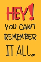 Hey ! You can't remember it all.: 6 x 9 Internet password tracker logbook protect usernames and Private Information Keeper. Funny Alphabet Quote Design on yellow Cover. 1677234857 Book Cover