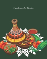 Cuaderno de Recetas: Cuaderno elegante para anotar las mejores recetas e instrucciones para guardar o regalar a un ser querido, ideal para personas ... (Portada Tagine Marroquí) (Spanish Edition) 1656227592 Book Cover