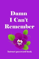 Damn I Can't Remember: A Premium Journal And Logbook To Protect Usernames and Passwords Modern Password Keeper Vault Notebook and Online Organizer: password notebook with alphabtical tabs 166097979X Book Cover