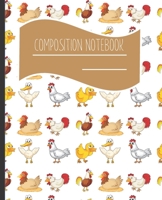 Composition Notebook: Rooster Themed Blank lined Journal Note book to Write-in for Home School, Middle School through to College and Adults 120 Pages 7.5x9.25 1695359801 Book Cover