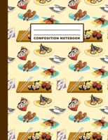 Composition Notebook: Sushi Pattern Cover Design College Ruled 120 Blank Lined Pages 8.5 X 11 Matte Finished Soft Cover 1691110469 Book Cover