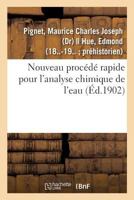 Nouveau procédé rapide pour l'analyse chimique de l'eau 2013093802 Book Cover