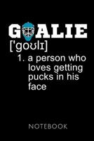 Goalie Notebook: Notebook for an Ice Hockey Goalkeeper 120 pages, dot grid Size 6x9 inches (15.24cm X 22.86cm) Matte cover 1099596750 Book Cover