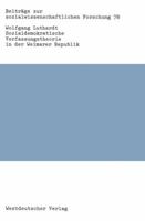 Sozialdemokratische Verfassungstheorie in Der Weimarer Republik 3531117769 Book Cover