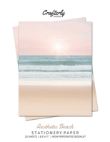 Aesthetic Beach Stationery Paper: Cute Letter Writing Paper for Home, Office, Letterhead Design, 25 Sheets 1636571352 Book Cover