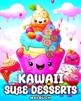 Kawaii Süße Desserts Malbuch: Kawaii Ausmalbilder mit Niedlichen Keksen, Cupcakes, Kuchen und Mehr für Kinder (German Edition) B0CR1Z7583 Book Cover