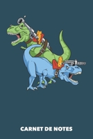 Carnet de Notes: Chats chevauchant des dinosaures A5 pointill� / grille de points - 120 pages pour propri�taires de chats 1686511965 Book Cover