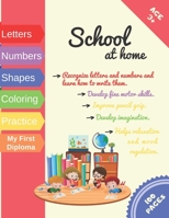 School at home: activity books for kids / coloring / handwriting / writing letters and numbers / learning animals / home schooling / kids 3 years / ... to trace / small section / teach your child . B088BBKF71 Book Cover