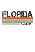 Florida: Cool Vintage Retro Stripes Florida Notebook Composition Makes For A Nice Gift And Souvenir For Friends, Family And Visitors To The State Of Florida Writing Journal Or Diary Lined Journal Blan 1712133098 Book Cover