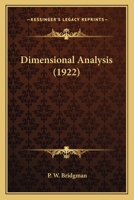 Dimensional Analysis 1015535771 Book Cover