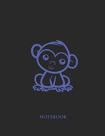 Cute Chimp Notebook: Half Picture Half Wide Ruled Notebook - Large (8.5 x 11 inches) - 110 Numbered Pages - Blue Softcover 1652895272 Book Cover