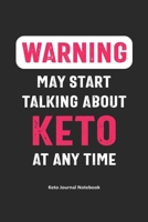 WARNING May Start Talking About Keto at Any Time: Gifts for Keto Friends Daily Food Journal for Women (6 x 9 Black Notebook) 167371336X Book Cover