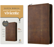 Biblia Ultrafina Ntv de Zíper, Con Filament (Sentipiel, Café Rústico, Letra Roja) B0GQP6WBG8 Book Cover