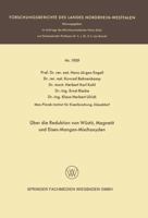 Uber Die Reduktion Von Wustit, Magnetit Und Eisen-Mangan-Mischoxyden 3663064395 Book Cover