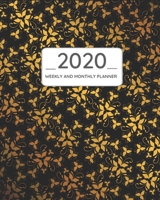 2020 Planner Weekly and Monthly: Jan 2020 to Jan 2021: Weekly, Monthly Planner, Calendar Views, Inspirational Quotes, To-Do List, Black and Gold Floral Cover 1679937871 Book Cover