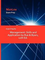 Exam Prep for Management: Skills and Application by Rue & Byars, 12th Ed 1428872671 Book Cover